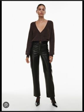 Aritzia Black Melina Leather Pants